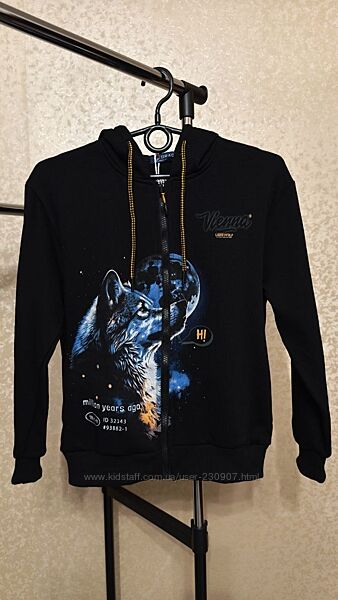 Стильні Утеплені зіп худі Малюнок світиться у темряві р.134,140,146