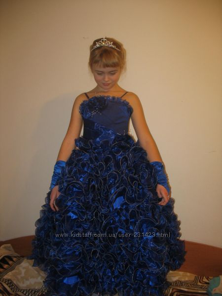 синє плаття на випускний Нічка , ріст 112-140 см 