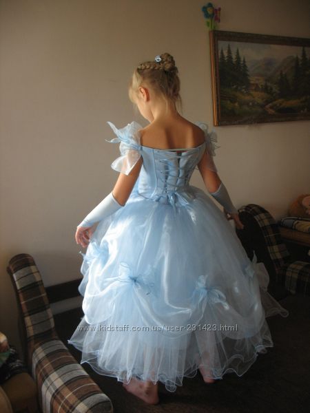 голубе плаття на випускний, ріст 110-140 см, бальні танці