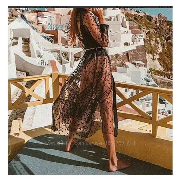 Шифоновое платье накидка Stradivarius.