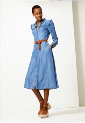 Миди платье рубашка из лиоцелла Marks & Spencer.