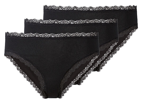Трусики-сліп набір 3 шт. мереживні для жінки Esmara LYCRA 497165/н чорний