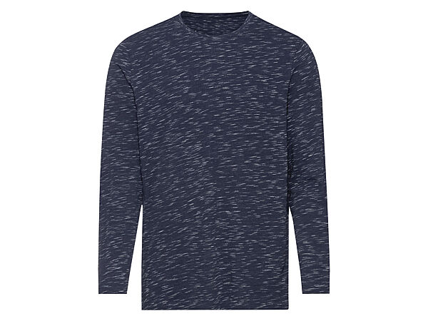Футболка-лонгслів приталена з круглим вирізом для чоловіка Livergy LIDL 416949 темно-синій