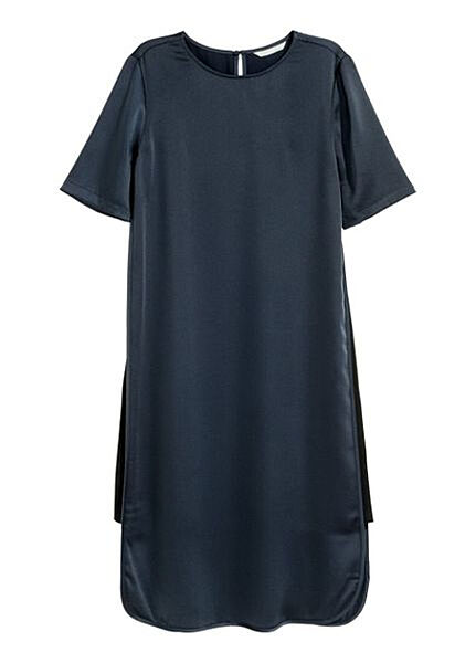 Сукня плаття із розрізами збоку для жінки H&M 0456538-4 темно-синій
