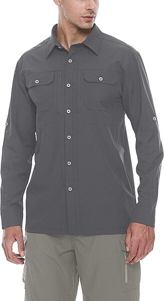 Сорочка із захистом UPF 50 для чоловіка Little Donkey Andy Quick-drying X001HQOE83 графітовий