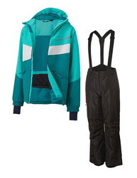 Гірськолижний костюм мембранний куртка і напівкомбінезон для дівчинки Crivit THERMOLITE EcoMade 427321-457497 Різнобарвний