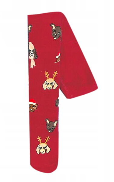 Колготки трикотаж бавовняні з принтом для дівчинки H&M 0619739-6-1 червоний