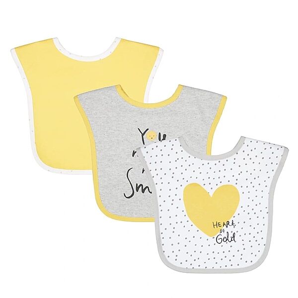 Слюнявчик набір 3 шт. на липучці для дівчинки Mothercare UA020-8764 Різнобарвний
