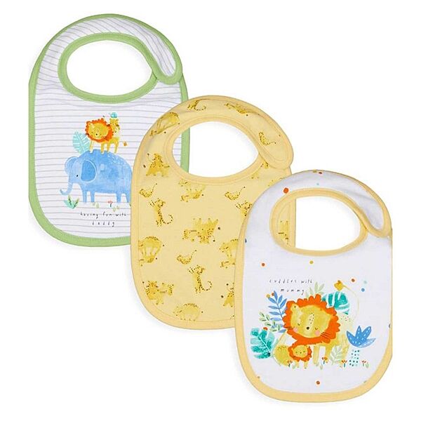 Слюнявчик набір 3 шт. на липучці для дівчинки Mothercare Sleepy Safari XA002-7203 Різнобарвний