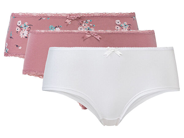 Трусики-хіпстери з мереживом набір 3 шт. для жінки Esmara LYCRA 371051 Різнобарвний