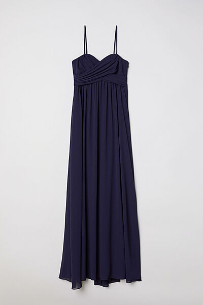 Сукня плаття довге з підкладкою для жінки H&M 0608013-003 темно-синій