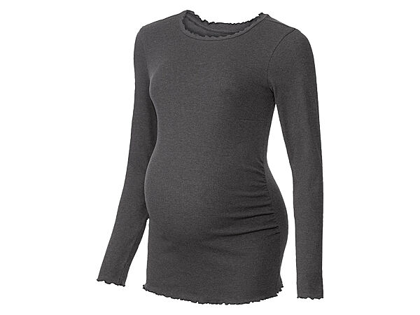 Футболка-лонгслів для вагітних для жінки Esmara LYCRA 426918 графітовий