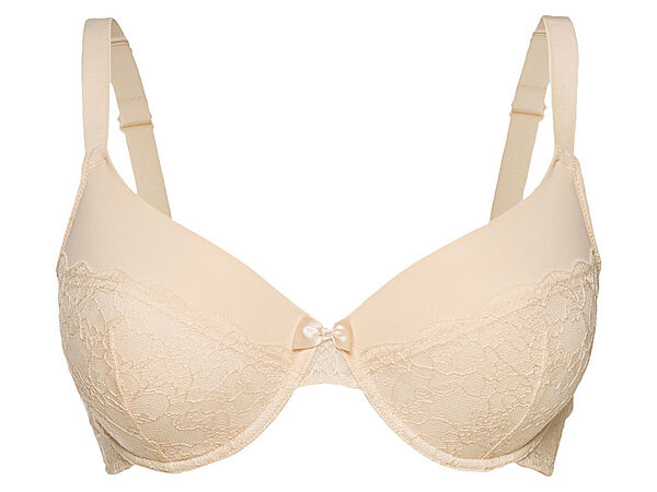 Бюстгальтер з мереживною вставкою для жінки Esmara LYCRA 381651 бежевий