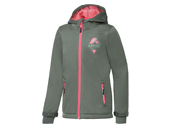 Вітровка Softshell / Софтшелл для дівчинки Crivit BIONIC-FINISH ECO 358145 хакі