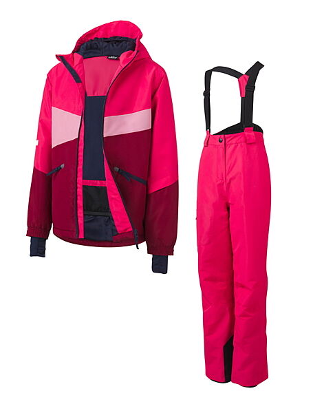 Гірськолижний костюм мембранний куртка і напівкомбінезон для дівчинки Crivit BIONIC-FINISH ECO 427321-427316 рожевий