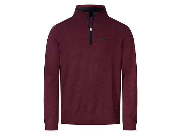 Джемпер на блискавці для чоловіка Livergy U. S. Grand Polo 449349 бордовий
