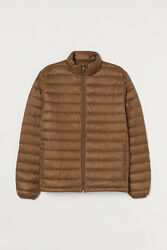 Куртка демісезонна стьобана з пухом для чоловіка H&M 0899020-003 коричневий