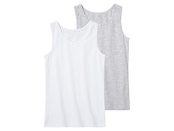 Майка натільна набір 2 шт. бавовняні для дівчинки Pepperts LYCRA 427465 біло-сірий