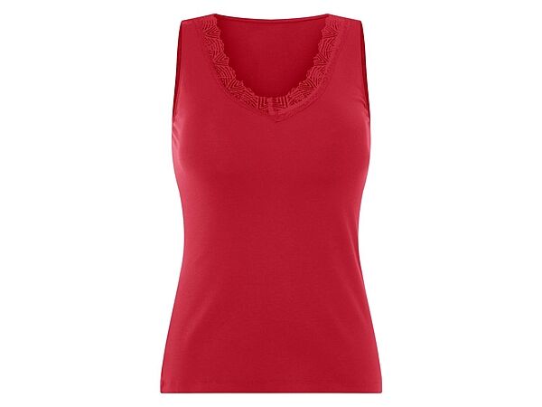 Майка натільна з мереживною вставкою для жінки Esmara LYCRA 464570 червоний