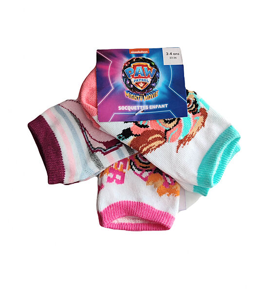 Шкарпетки трикотаж 3 пари короткі для дівчинки Disney Щенячий патруль 416910 Різнобарвний