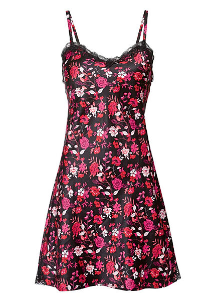 Нічна сорочка атласна з мереживом для жінки Esmara LIDL 370160 Різнобарвний