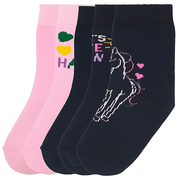 Термо-шкарпетки набір 5 пар махрові для дівчинки Lupilu LYCRA 456899 темно-синій