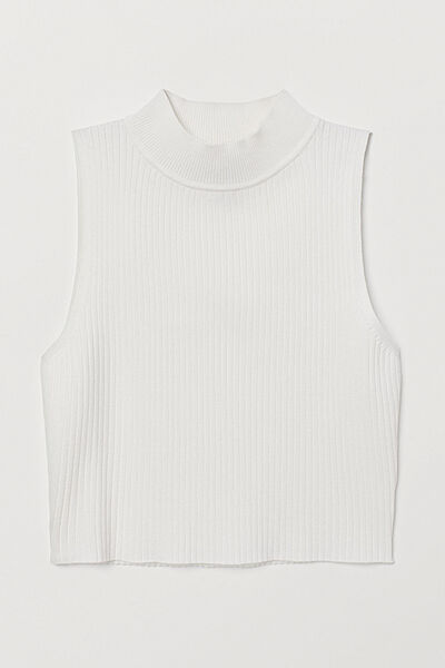 Топ в рубчик для жінки H&M Divided 0703162-003 білий