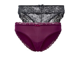 Трусики-сліп набір 2 шт. мереживні для жінки Esmara LYCRA 343050-1 Різнобарвний