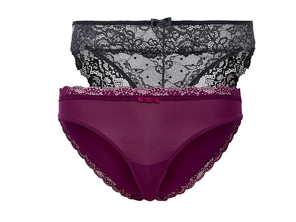 Трусики-сліп набір 2 шт. мереживні для жінки Esmara LYCRA 343050-1 Різнобарвний