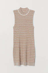 Туніка в рубчик для жінки H&M 0792530-001 бежевий