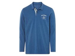 Футболка поло з довгими рукавами з планкою на гудзиках для чоловіка Livergy LIDL 464107 синій