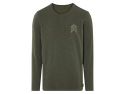 Футболка-лонгслів з планкою на гудзиках для чоловіка Livergy LIDL 468539 хакі