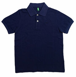 Футболка-поло з бавовняного піке для хлопчика United Colors of Benetton 3089с3303-1 темно-синій