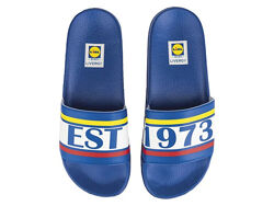 Шльопанці з м&acuteякою та цілісною підошвою для чоловіка Livergy LIDL 443902 синій