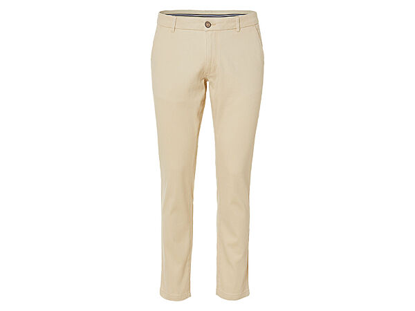 Штани чинос Slim Fit бавовняні з кишенями для чоловіка Livergy LYCRA 442824 бежевий