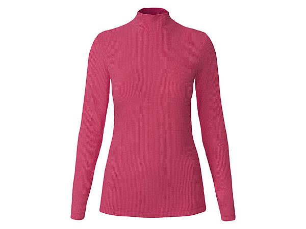 Гольф-водолазка в рубчик для жінки Esmara LYCRA 428044 рожевий