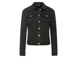 Джинсова куртка прямого крою для жінки Esmara LIDL 370715 чорний
