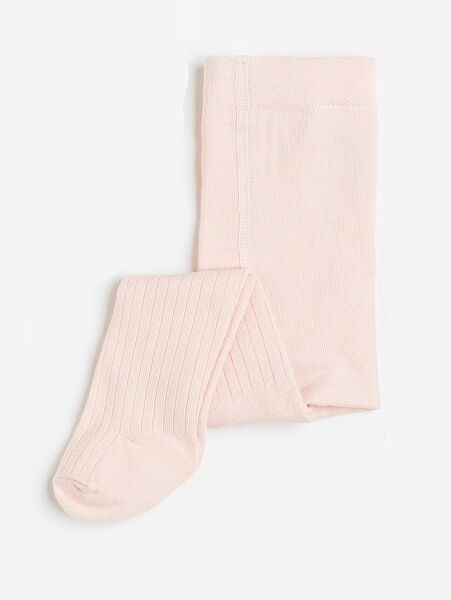 Колготки трикотаж бавовняні в рубчик для дівчинки H&M 1081651-013 рожевий