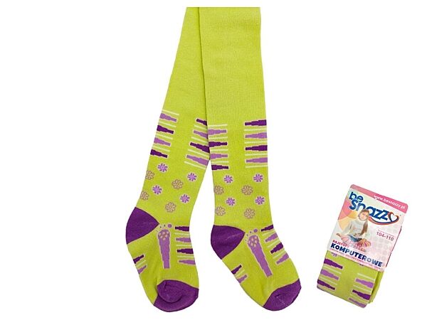 Колготки трикотаж бавовняні з принтом для дівчинки Be Snazzy RA-04 салатовий