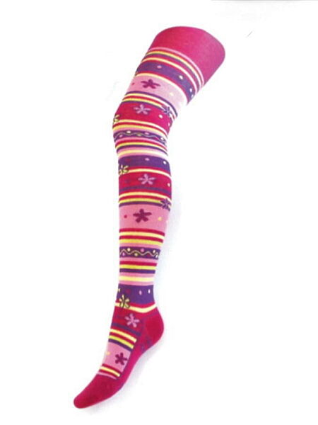 Колготки трикотаж бавовняні з принтом для дівчинки Be Snazzy RA-04 Різнобарвний