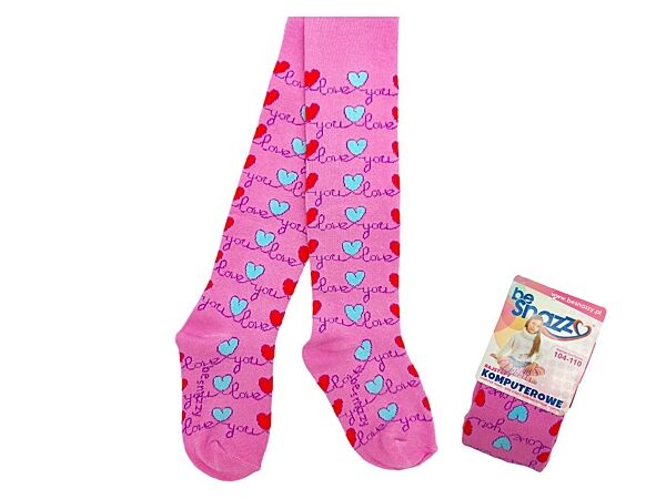 Колготки трикотаж бавовняні з принтом для дівчинки Be Snazzy RA-04 рожевий