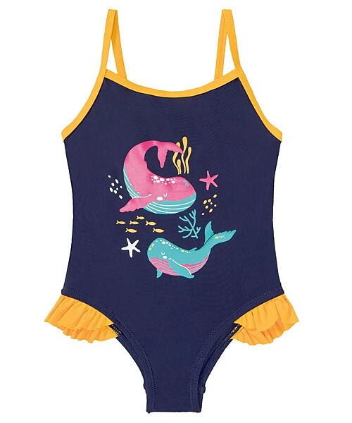 Купальник закритий з рюшами для дівчинки Lupilu LYCRA 348073 темно-синій