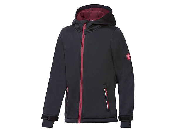 Куртка Softshell водовідштовхувальна та вітрозахисна для дівчинки Crivit BIONIC-FINISH ECO 358145 чорний