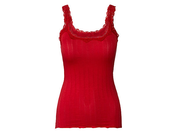 Майка натільна з мереживом для жінки Esmara LYCRA 435700 червоний