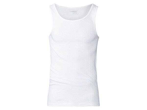 Майка натільна бавовняна трикотажна для чоловіка Livergy LIDL 357378 білий