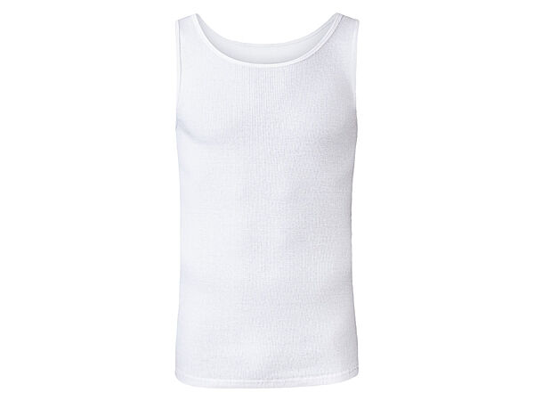 Майка натільна однотонна рубчик для чоловіка Livergy LIDL 498168 білий