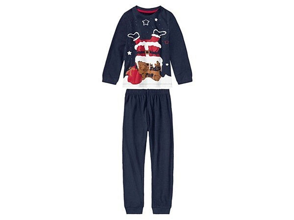 Піжама лонгслів і штани для хлопчика Lupilu Санта 390666 темно-синій