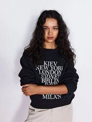 Світшот з начосом для жінки H&M 1011828 чорний