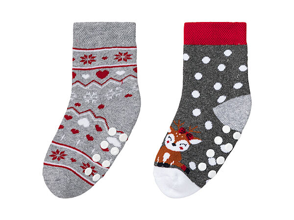 Термо-шкарпетки 2 пари махра для дівчинки Lupilu LYCRA 424431 сірий