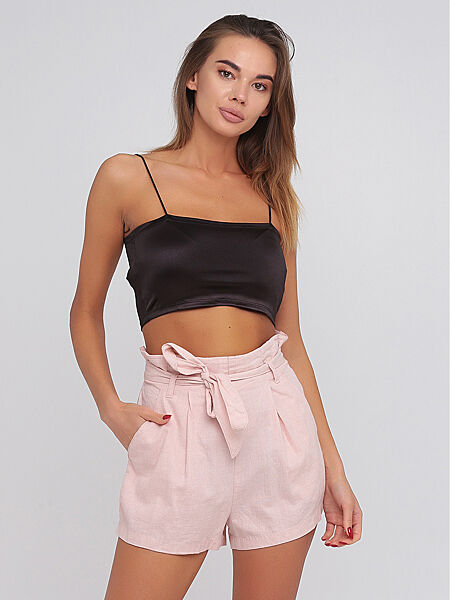 Топ з еластичної тканини для жінки H&M 0948225 чорний